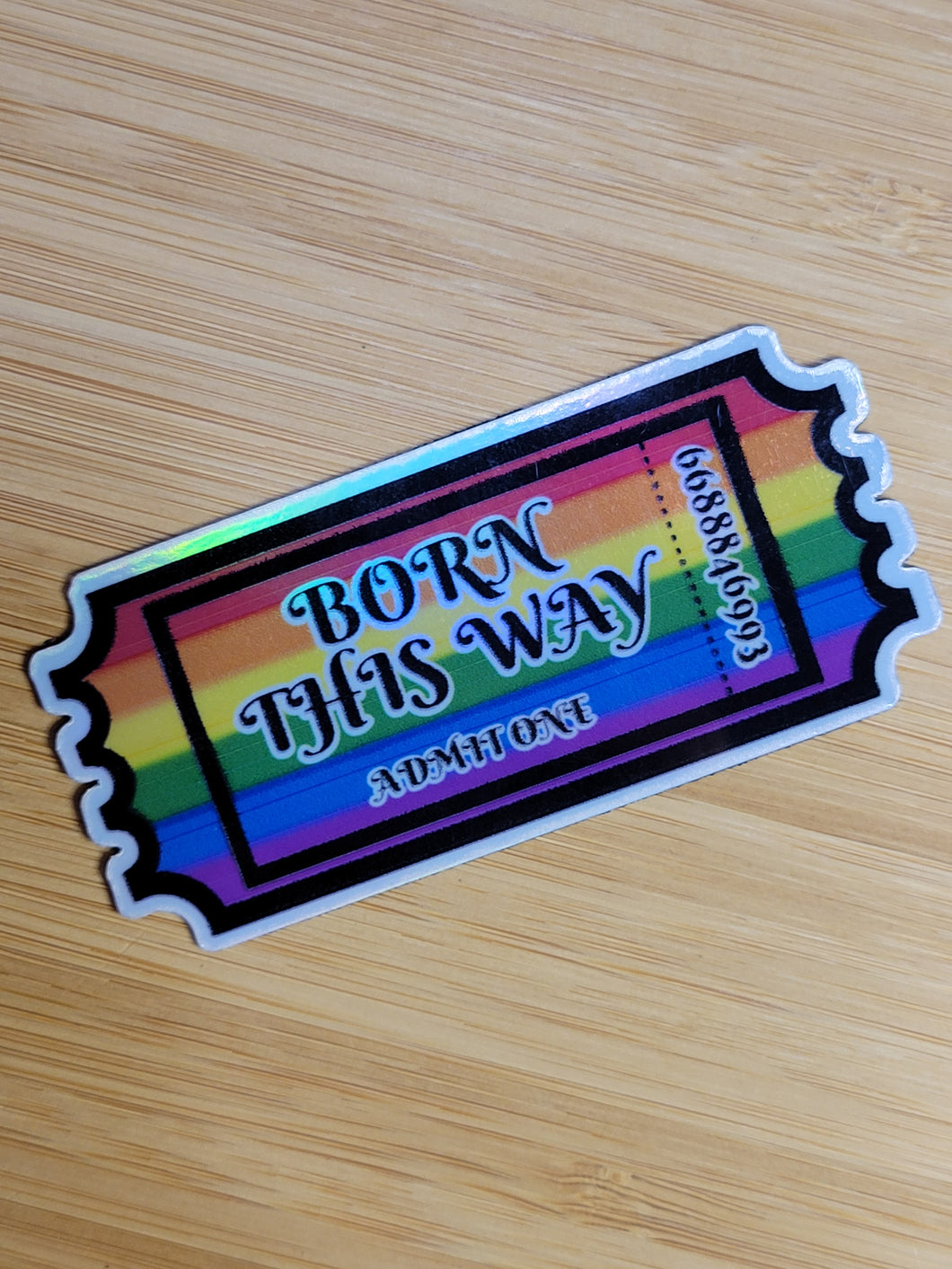Ticket Born Gay - Sticker/Magnet
