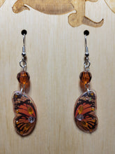 Load image into Gallery viewer, Monarch Butterfly Wing Earrings Small
