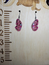 Load image into Gallery viewer, Neon Pink Butterfly Wing Earrings Small
