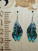 Load image into Gallery viewer, Green Butterfly Wing Earrings - Medium
