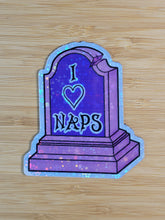 Load image into Gallery viewer, I ♡ Naps Headstone -Sticker/Magnet
